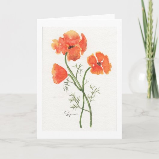 De Papavers van Californië Bedankkaart (Voorkant)