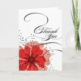 De Papavers van de peper danken u rood 2 Bedankkaart