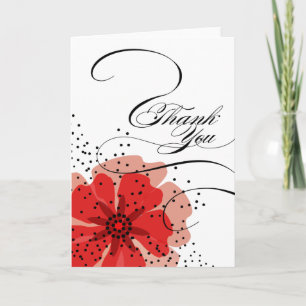 De Papavers van de peper danken u rood 2 Bedankkaart
