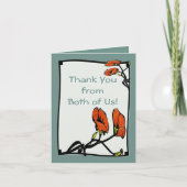 De Papavers van Nouveau (dank u van Beide Nota) Bedankkaart (Voorkant)