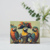 De papegaai piraat briefkaart (Staand voorkant)