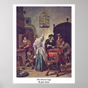De papegaai van Jan Steen Poster