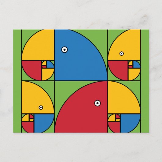De Papegaaien van Fibonacci Briefkaart (Voorkant)