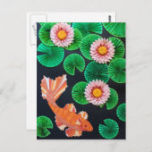 De papieren Koi Pond Briefkaart (Voorkant / Achterkant)
