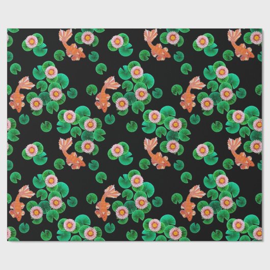 De papieren Koi Pond Cadeaupapier (Vlak)