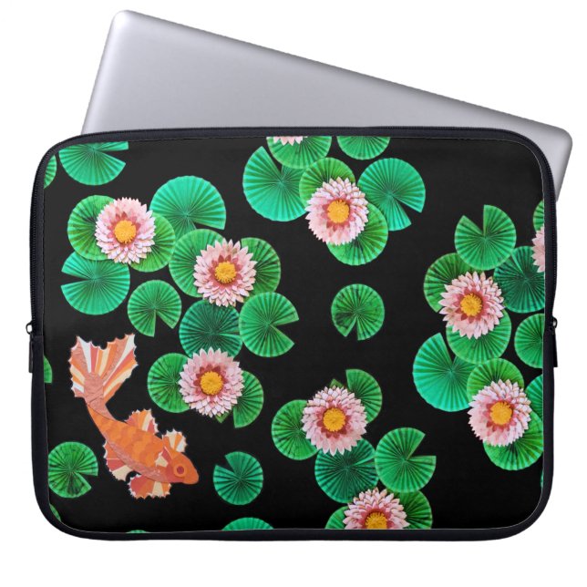 De papieren Koi Pond Laptop Sleeve (Voorkant)
