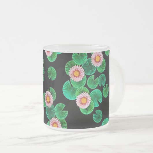 De papieren Koi Pond Matglas Koffiemok (Voorkant rechts)