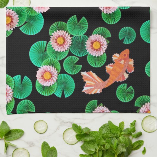 De papieren Koi Pond Theedoek (Gevouwen)