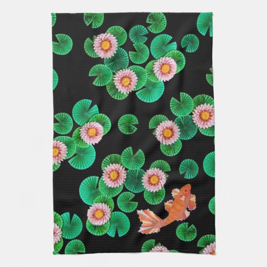 De papieren Koi Pond Theedoek (Verticaal)