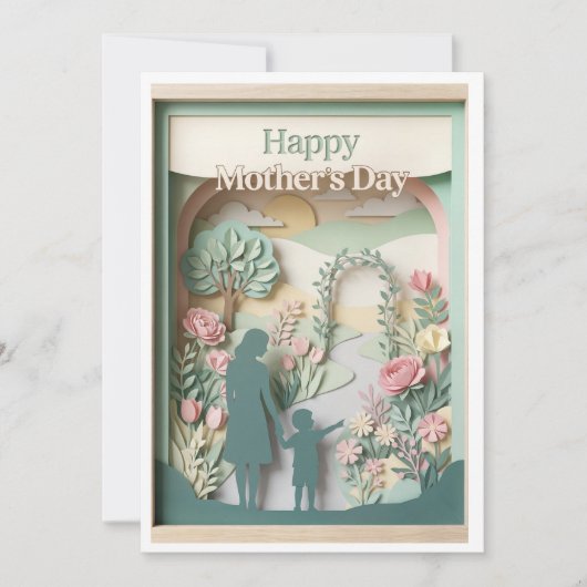 De papieren tuin Moederdag Kaart (Voorkant)