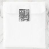 De papiermaker vierkante sticker (Tas)