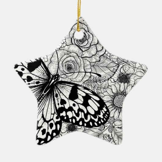 De papiermijttuin keramisch ornament (Voorkant)