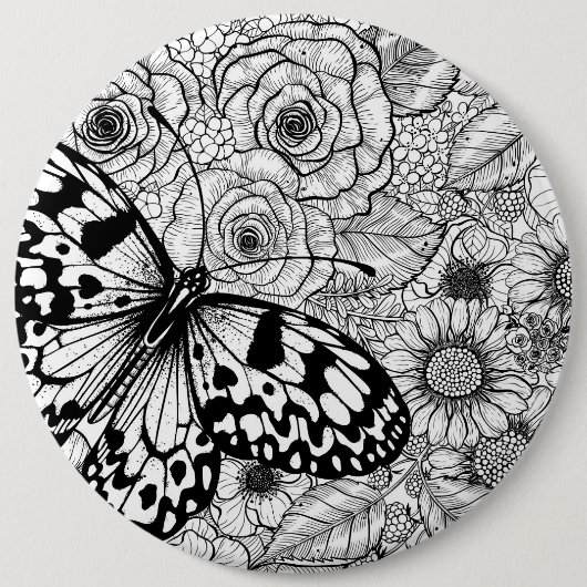 De papiermijttuin ronde button 6,0 cm (Voorkant)