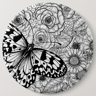 De papiermijttuin ronde button 6,0 cm