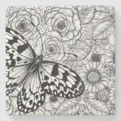 De papiermijttuin stenen onderzetter (Voorkant)