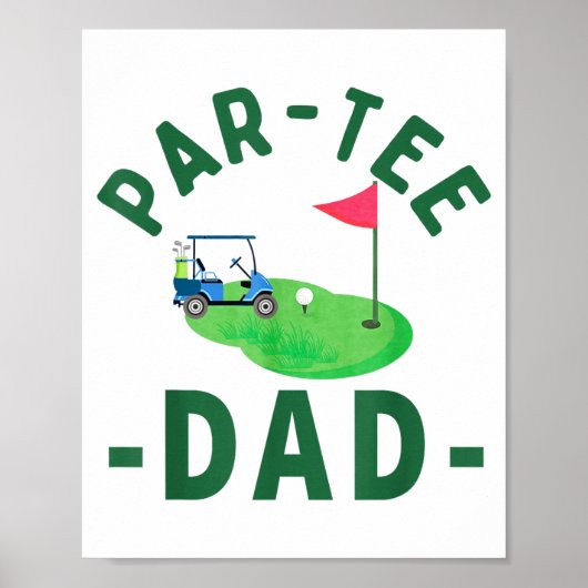 De Par Tee Papa Hole In One Golf Ouders Matching Poster (Voorkant)