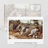 De parabel van de blind door Bruegel A. Pieter Briefkaart (Voorkant / Achterkant)