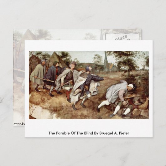 De parabel van de blind door Bruegel A. Pieter Briefkaart (Voorkant / Achterkant)
