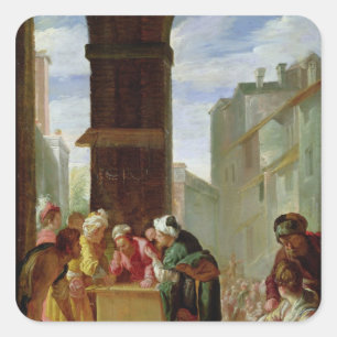 De parabel van de edelzak vierkante sticker