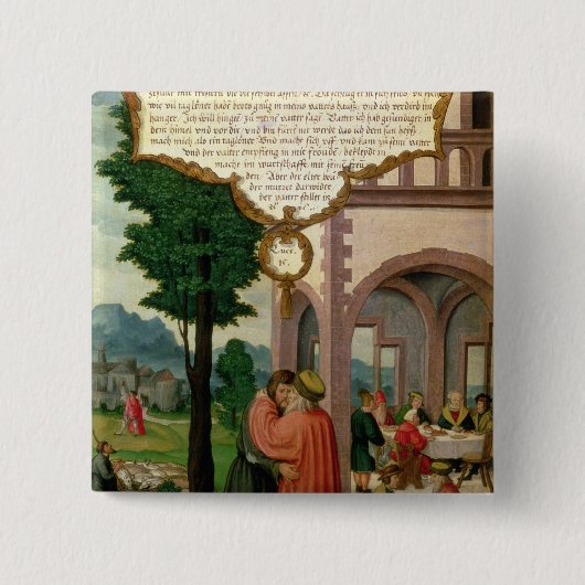De parabel van de prodigal Son Vierkante Button 5,1 Cm (Voorkant)