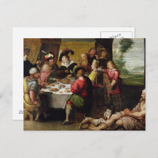 De parabel van het rijke Man en Lazarus Briefkaart (Voorkant / Achterkant)