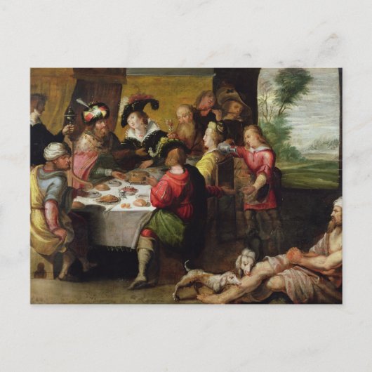 De parabel van het rijke Man en Lazarus Briefkaart (Voorkant)