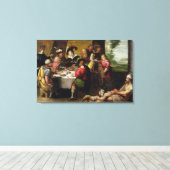 De parabel van het rijke Man en Lazarus Canvas Afdruk (Insitu (Houten vloer))