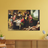 De parabel van het rijke Man en Lazarus Canvas Afdruk (Insitu (Woonkamer))