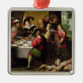 De parabel van het rijke Man en Lazarus Metalen Ornament (Voorkant)