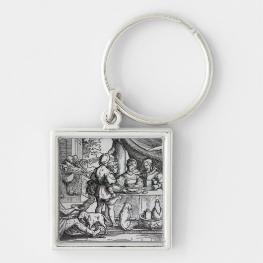 De parabel van Lazarus en Dives Sleutelhanger (Voorkant)