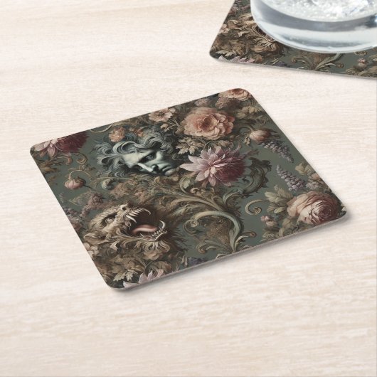 De paradox van de drijfwachter - gotisch mythisch  kartonnen onderzetters (Schuin)