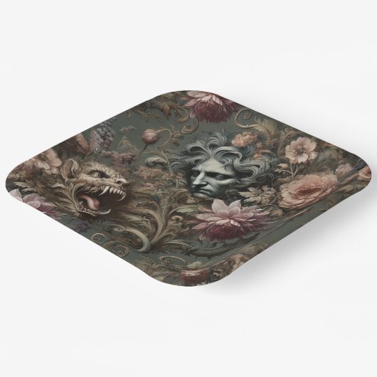 De paradox van de drijfwachter - gotisch mythisch  papieren bordje (Gebogen)