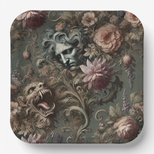 De paradox van de drijfwachter - gotisch mythisch papieren bordje (Voorkant)