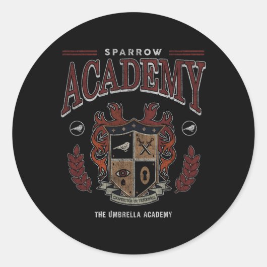 De Paraplu Academy Sparrow Academy Athletic Ronde Sticker (Voorkant)