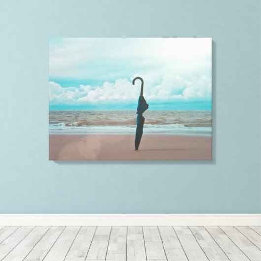 De paraplu - canvas afdruk (Insitu (Houten vloer))