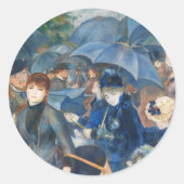De paraplu's, Pierre Auguste Renoir Art Ronde Sticker (Voorkant)