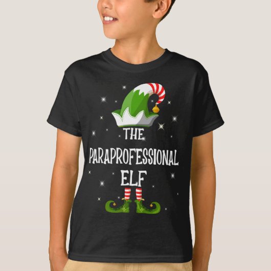 De Paraprofessional Elf familie komt met Kerstmis  T-shirt (Voorkant)