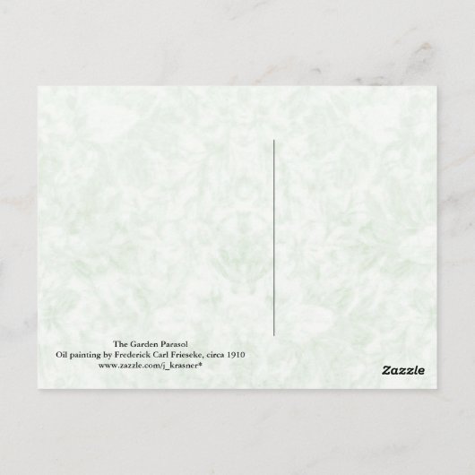 De parasol van de Tuin Briefkaart (Achterkant)