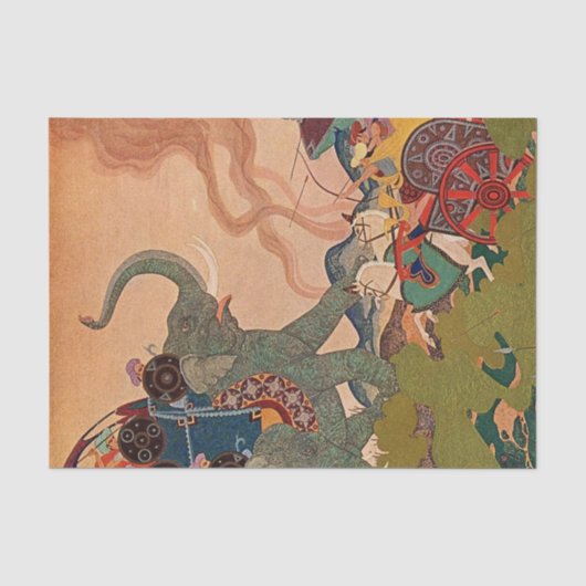 “De Parel Krijger” door Edmund Dulac Tissuepapier (Voorkant)