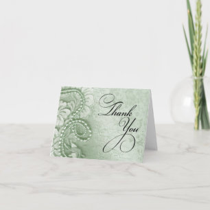 De parels en het Kant danken u   groene munt Bedankkaart