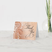 De parels en het Kant danken u | perfecte perzik Bedankkaart (Voorkant)