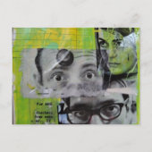 De paren ogen die naar junk journal collage kijken briefkaart (Voorkant)
