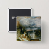 De paring van Hero en Leander (olie op doek) Vierkante Button 5,1 Cm (Voorkant /achterkant)