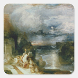 De paring van Hero en Leander (olie op doek) Vierkante Sticker