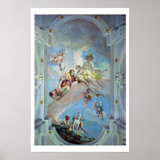 De paring van Venus uit Adonis, 1707-08 (fresco) Poster (Voorkant)