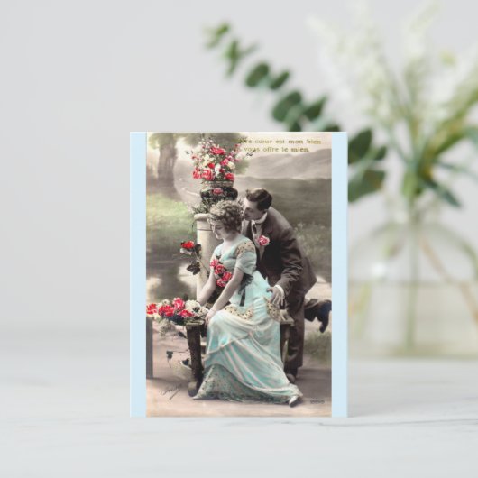 De parisiaanse liefde in het park heeft een  Brief Briefkaart (Staand voorkant)