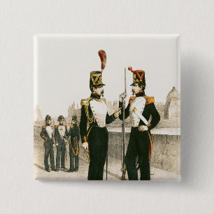 De Parisian Municipale Guard Vierkante Button 5,1 Cm