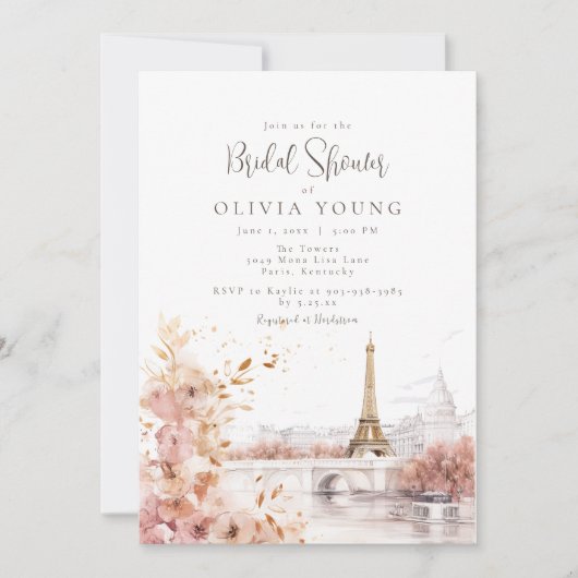 De Parisienne Bruiloftsfeestje Kaart (Voorkant)