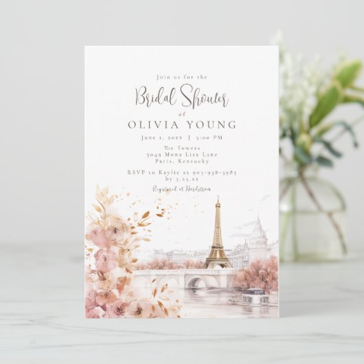 De Parisienne Bruiloftsfeestje Kaart (Staand voorkant)