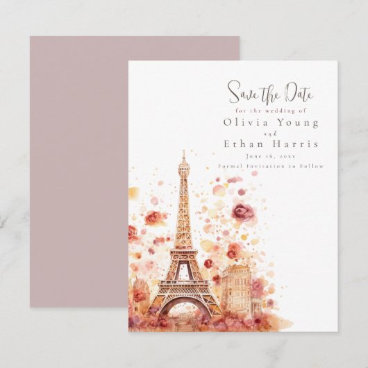 De Parisienne Save The Date (Voorkant / Achterkant)